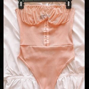 Light Pink PrettyLittleThing Bodysuit